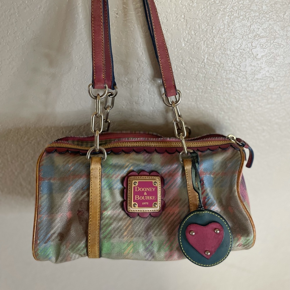 Vintage Dooney & Burke Rainbow plaid Handbag